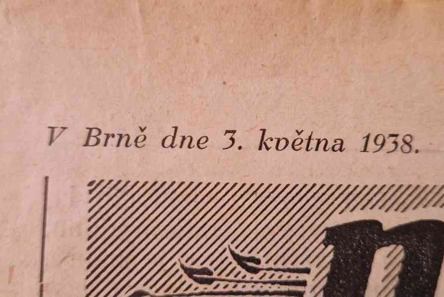 Noviny Nový lid - zabrání Sudet 1938, poněmčení zemí Českých - foto 5