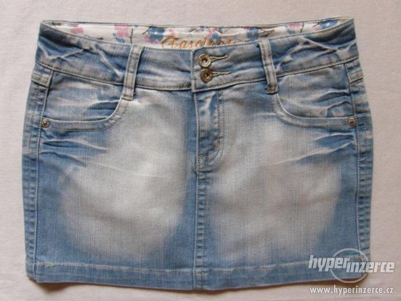 Překrásná jeans boková minisukýnka - M - foto 1