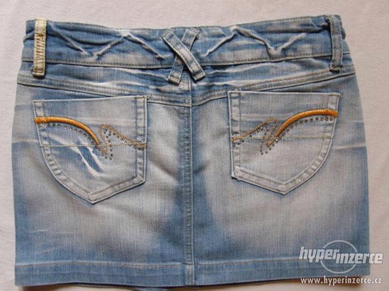 Překrásná jeans boková minisukýnka - M - foto 2