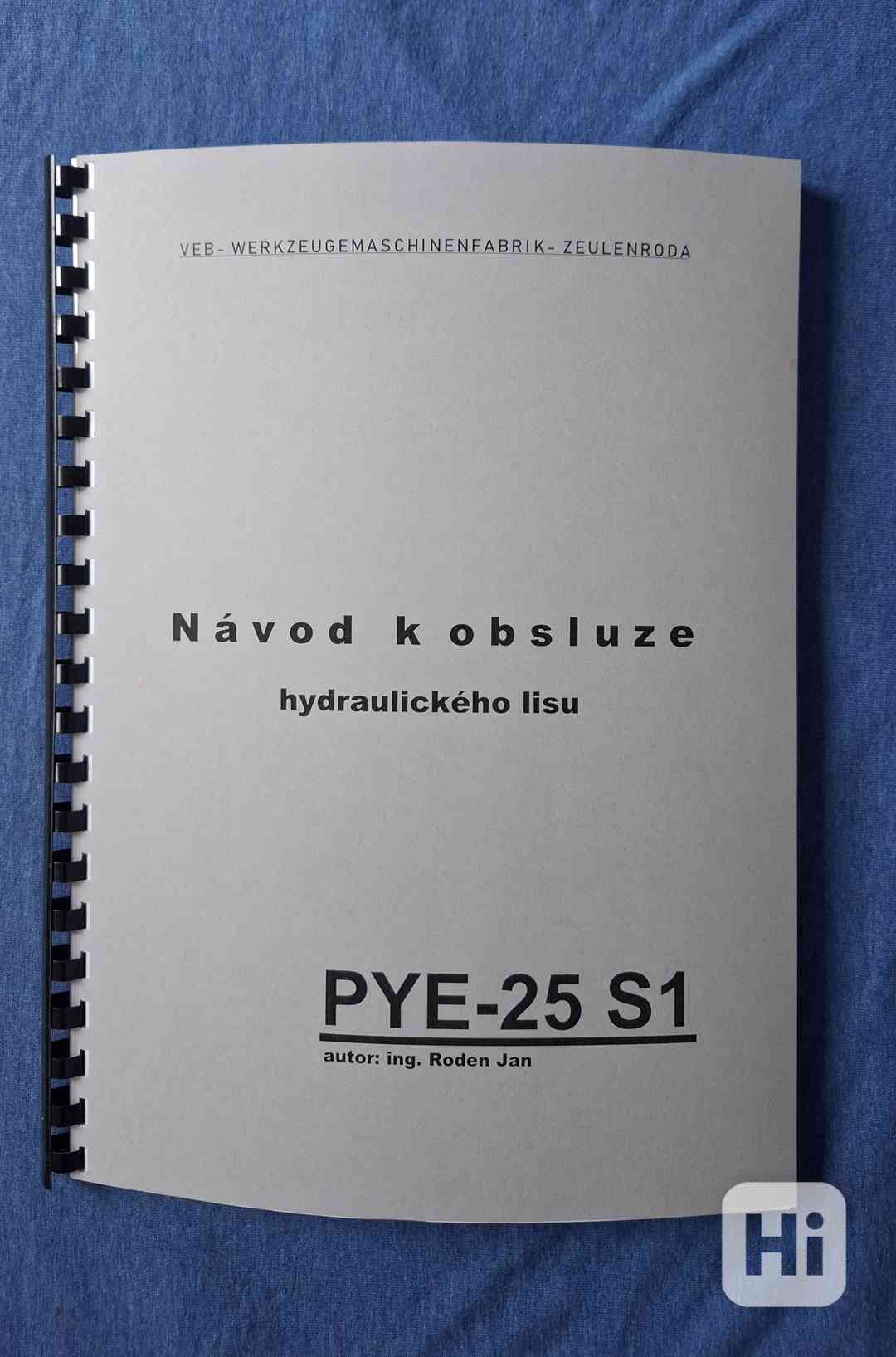 Návod hydraulického lisu PYE-25 S1 - foto 1