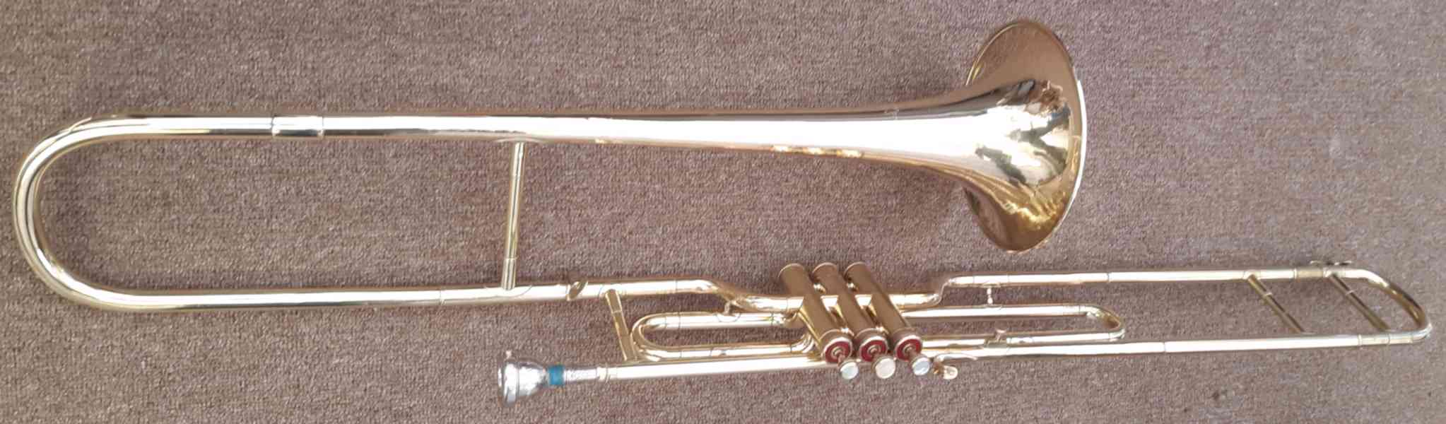 Pístový trombon tenorový B Amati s kufrem - orig. nátrubek B
