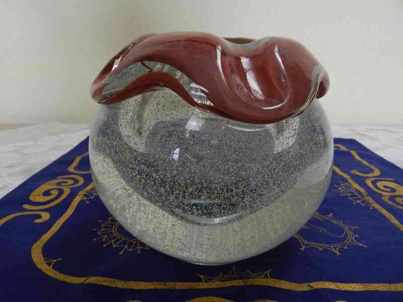 Masivní Váza s Bublinkami Koule J. Svoboda Škrdlovice  - foto 3