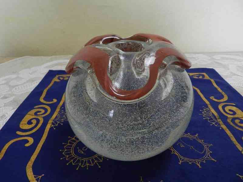 Masivní Váza s Bublinkami Koule J. Svoboda Škrdlovice  - foto 2