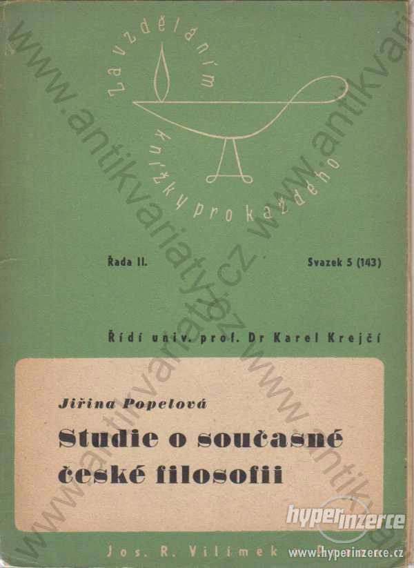 Studie o současné české filosofii J. Popelová 1946 - foto 1