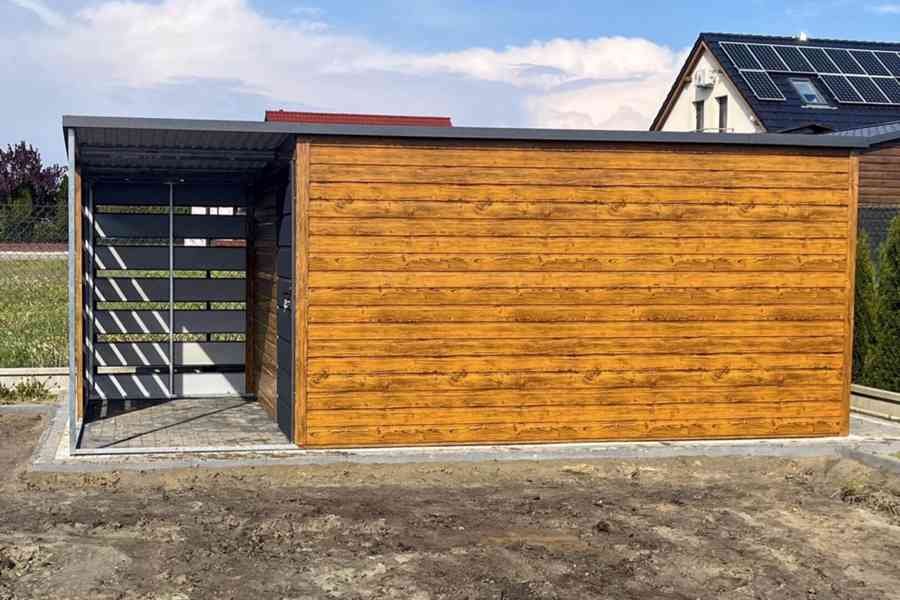   Zahradní domek  4x3m + přístřešek 1,5m - dveře - TS642 - foto 3