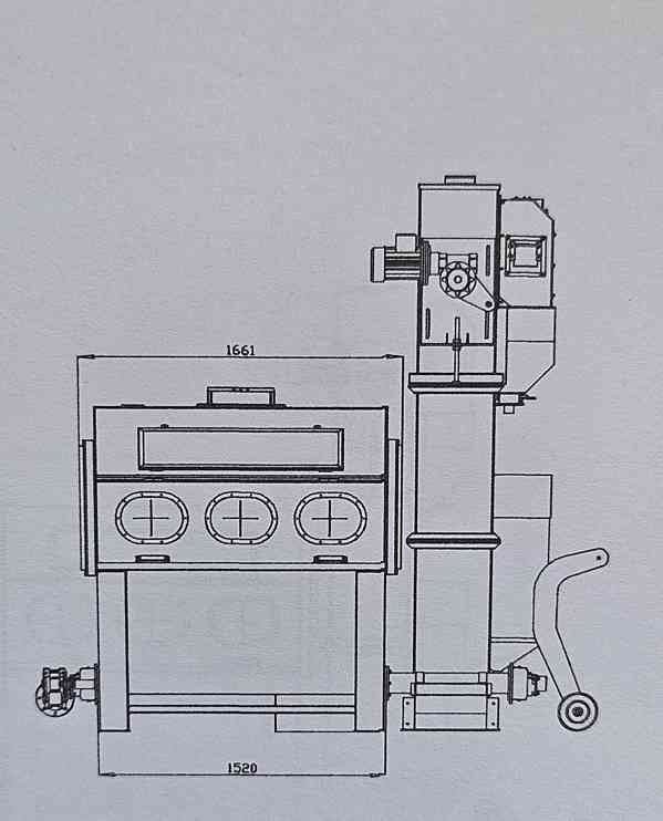 Tlaková tryskací kabina - 1500 mm, tryskač, pískovačka. - foto 13
