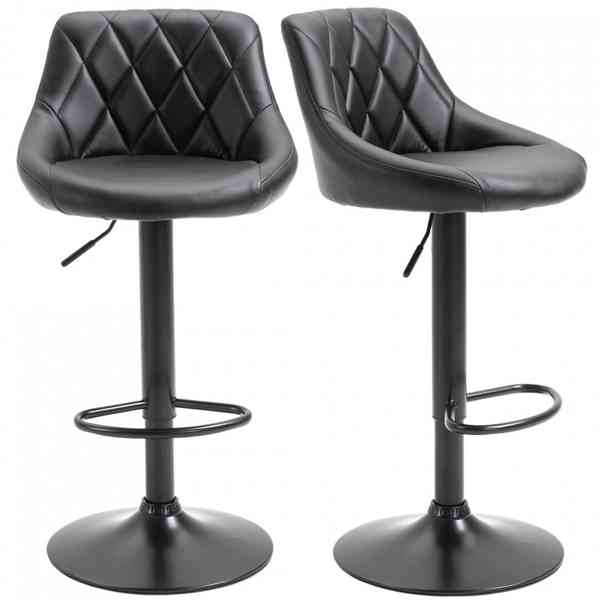 2x barová židle Karim | černá - foto 1