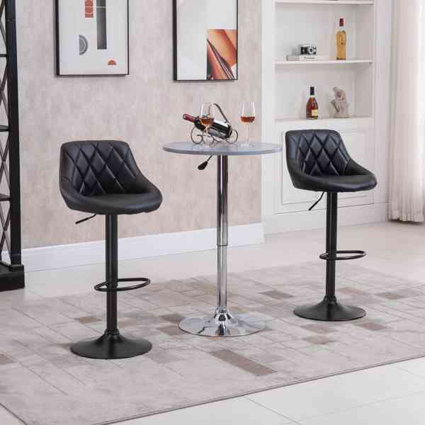 2x barová židle Karim | černá - foto 2
