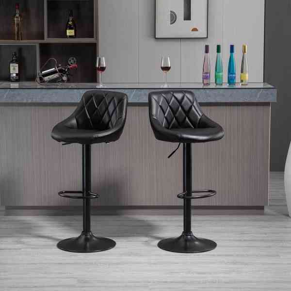 2x barová židle Karim | černá - foto 4
