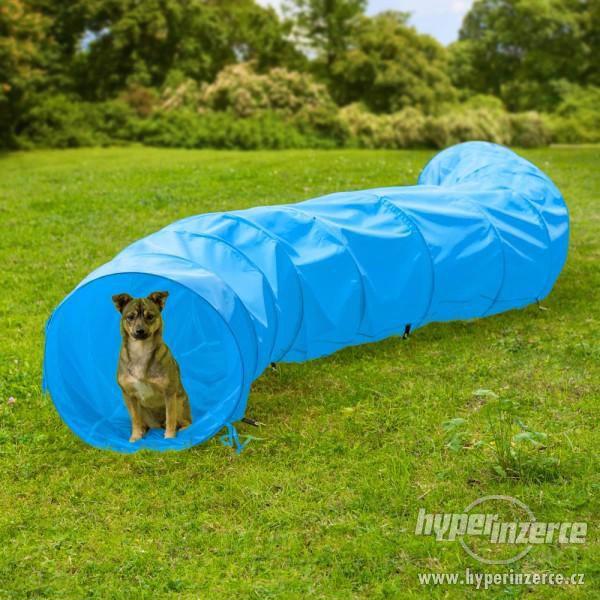 Nový tunel pro psa- závod agility, výcvik psa, hra - modrý - foto 1