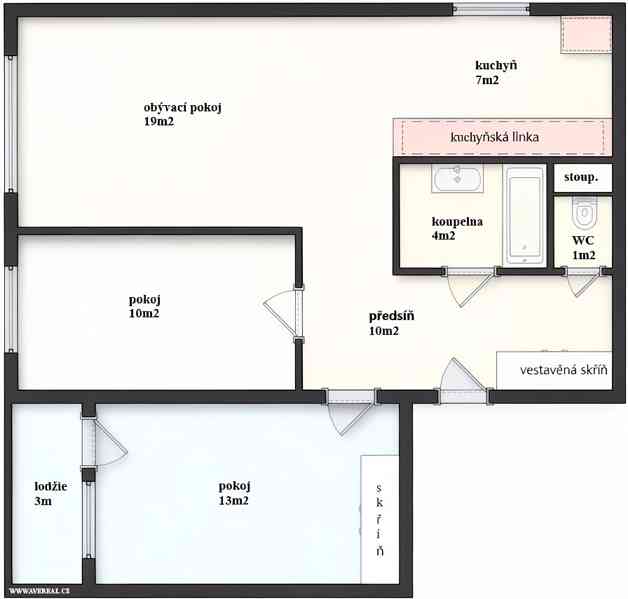 Pronájem bytu 3+1 s lodžií, 67 m², Praha 6 – Vokovice, ul. T - foto 2