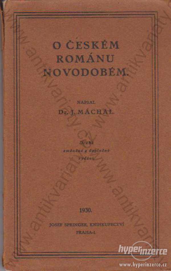 O českém románu novodobém Dr. J. Máchal 1930 - foto 1