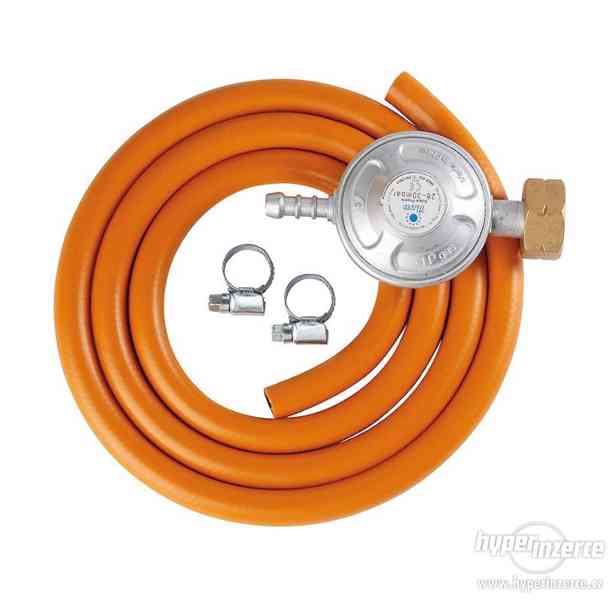 Plynový regulátor tlaku 30 mbar, set s plynovou hadicí - foto 1
