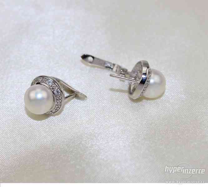 stříbrné náušnice A 925 s přírodní perlou - foto 2