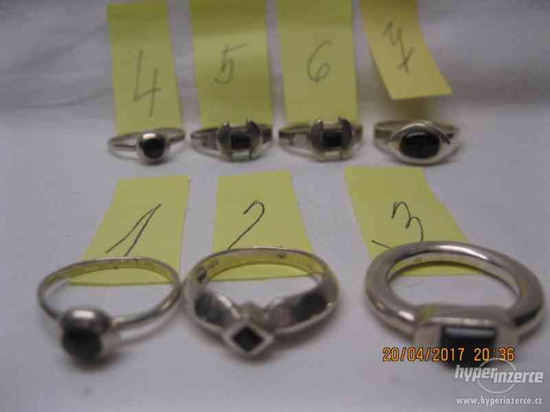Prsten - stříbro, onyx - vel. 54-55 - foto 1