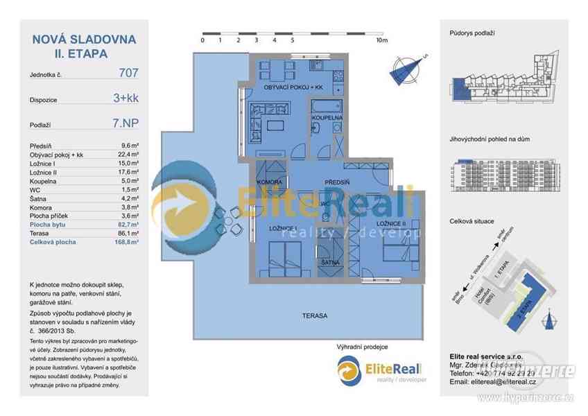 Prodej nové bytové jednotky 3+kk 707 s terasou Nová Sladovna, ul. Wolkerova, Olomouc (centrum) - foto 2