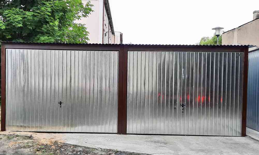 Plechová garáž 6m x 6m, spád dozadu, výklopná vrata TS228 - foto 3