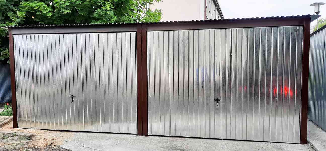Plechová garáž 6m x 6m, spád dozadu, výklopná vrata TS228 - foto 4