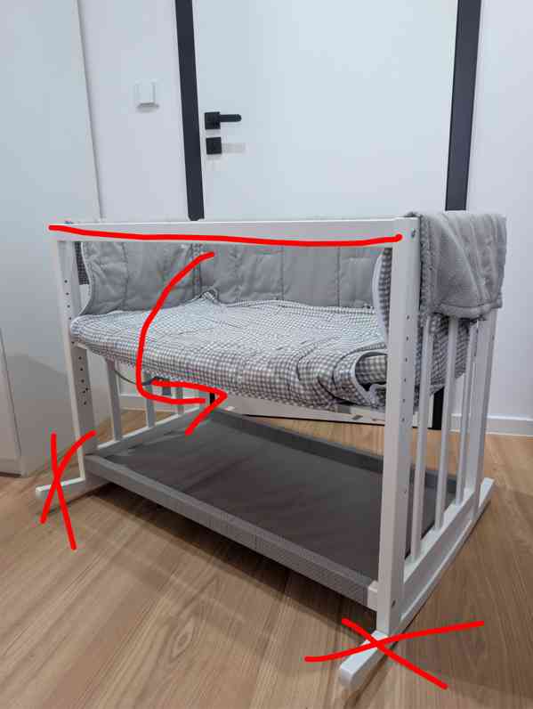 Kolébka/postýlka/lavice + monitor dechu + přídavná podložka  - foto 5