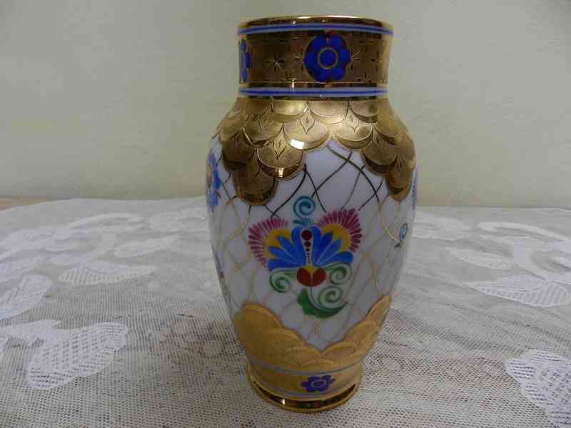 Krásná stará malovaná porcelánová Váza Stará Role Telč - foto 3