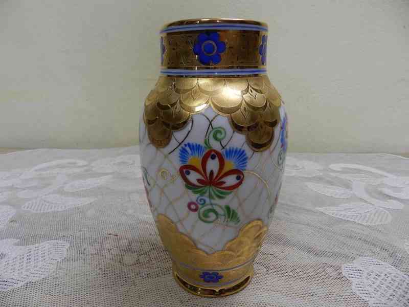 Krásná stará malovaná porcelánová Váza Stará Role Telč - foto 1