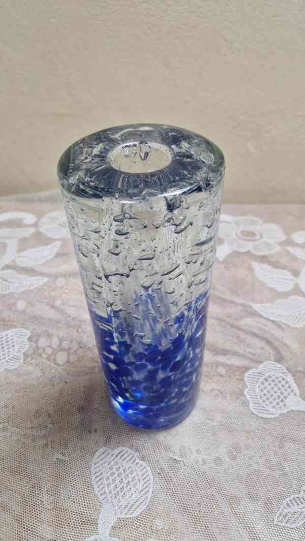 MasivnÍ modrá Váza Jaroslav Svoboda Škrdlovice - foto 2