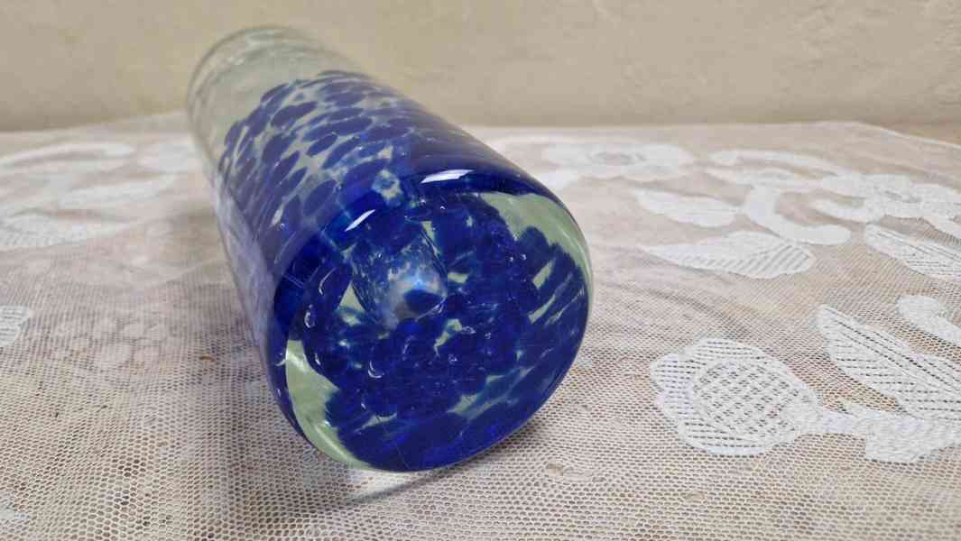 MasivnÍ modrá Váza Jaroslav Svoboda Škrdlovice - foto 5