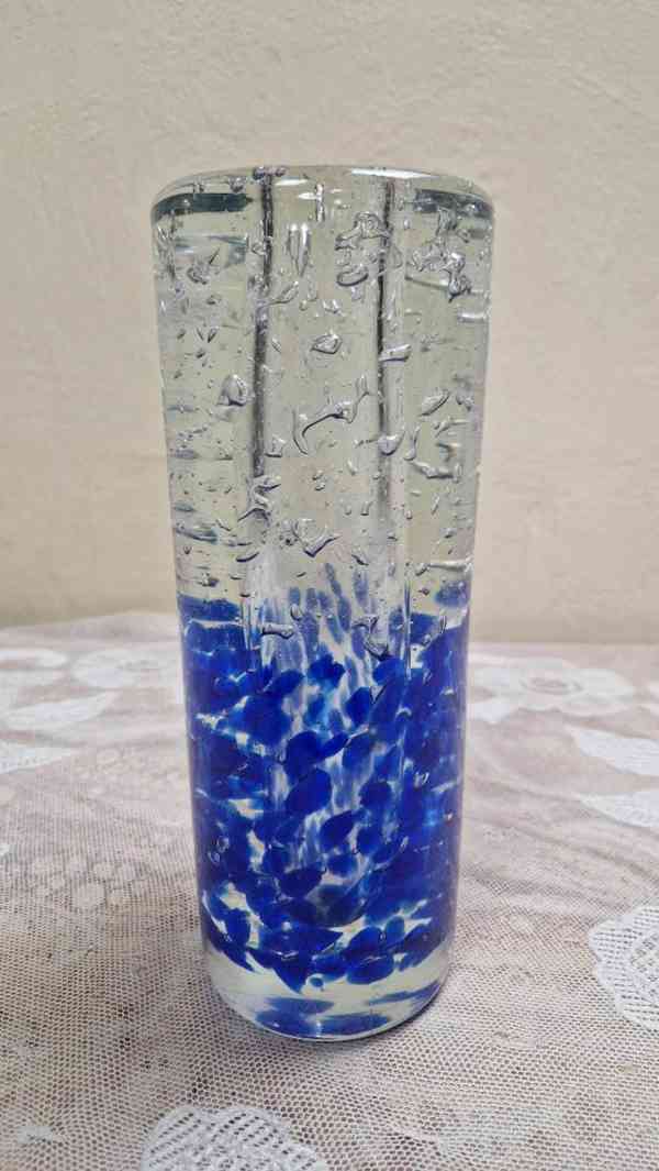 MasivnÍ modrá Váza Jaroslav Svoboda Škrdlovice - foto 3