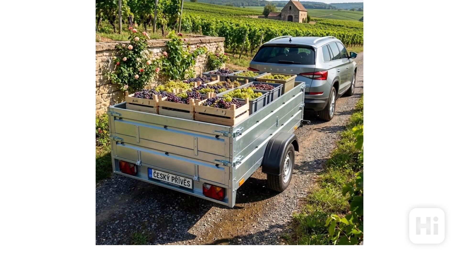 AKCE přívěsný vozík sklopný s nástavbou bočnic, DPH - foto 1