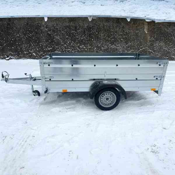 AKCE přívěsný vozík sklopný s nástavbou bočnic, DPH - foto 3