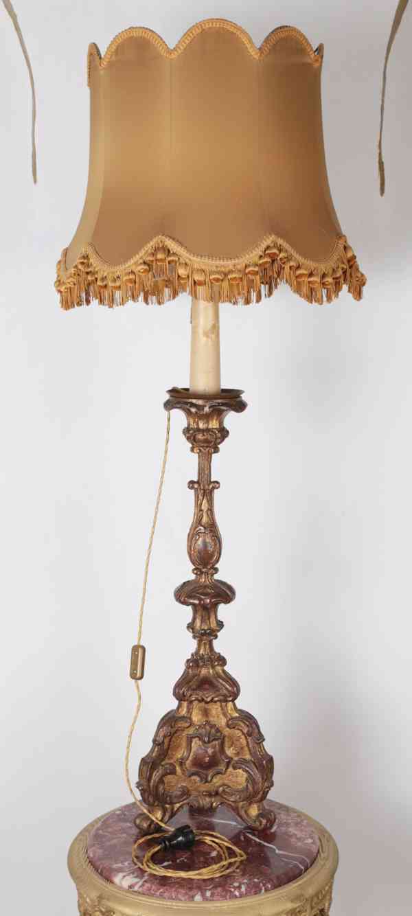 Barokní dřevěný svícen - Lampa - foto 8