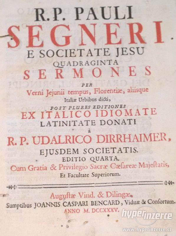 Stará kniha: R. P. Pauli Segneri Societatis Jesu z r. 1735 - foto 2