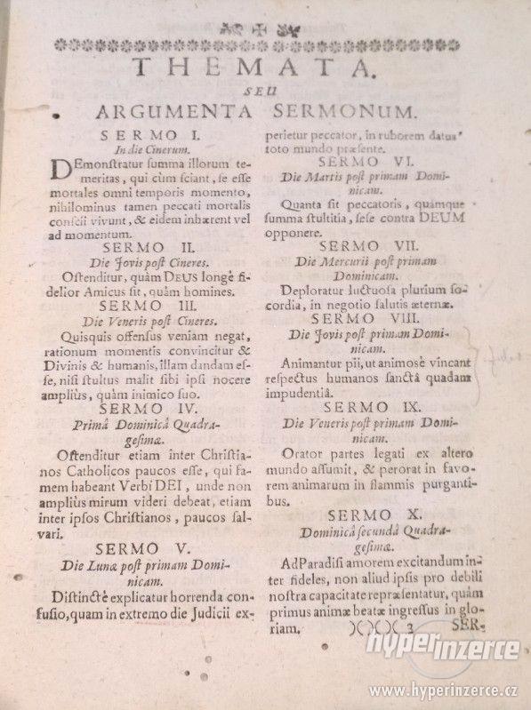 Stará kniha: R. P. Pauli Segneri Societatis Jesu z r. 1735 - foto 3
