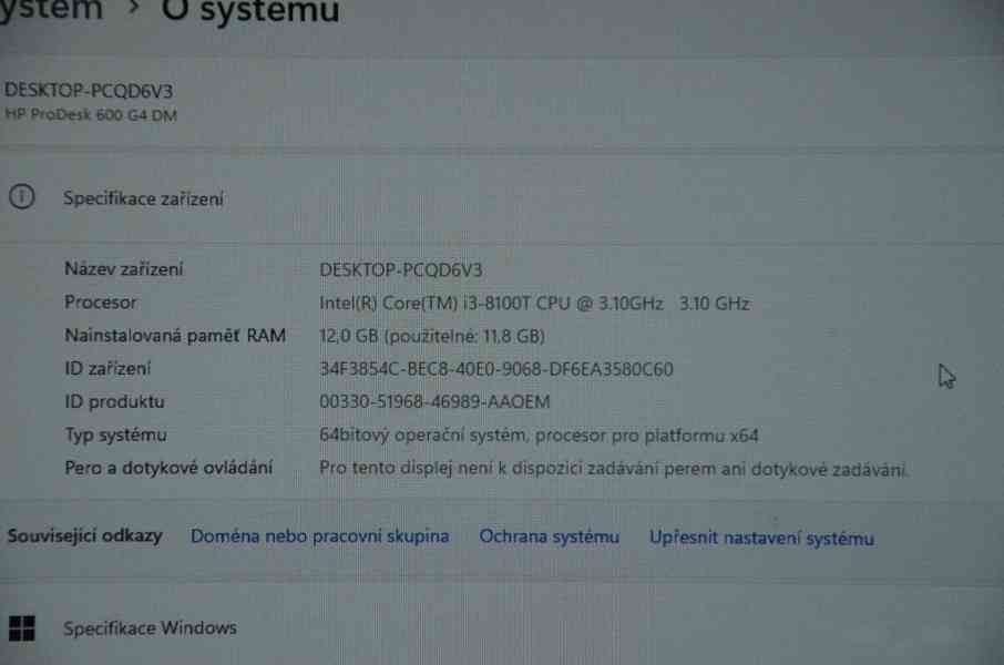 HP Prodesk 600 G4 Mini PC i3/12GB/SSD 256GB/záruka - foto 4
