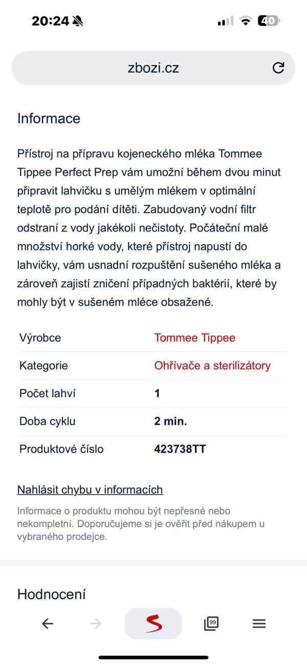 Přístroj na přípravu kojeneckého mléka - foto 6