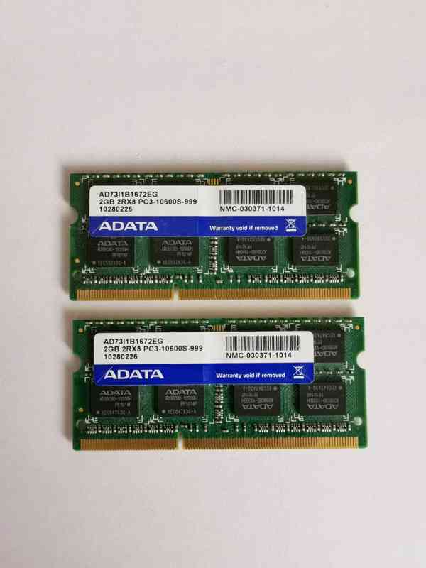 2x2GB SODIMM DDR3 PC3-10600 1333MHz 4GB kit paměť - foto 1