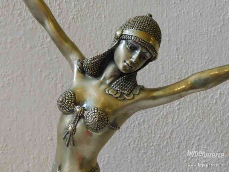 Bronzová socha tanečnice - Art Deco - foto 2