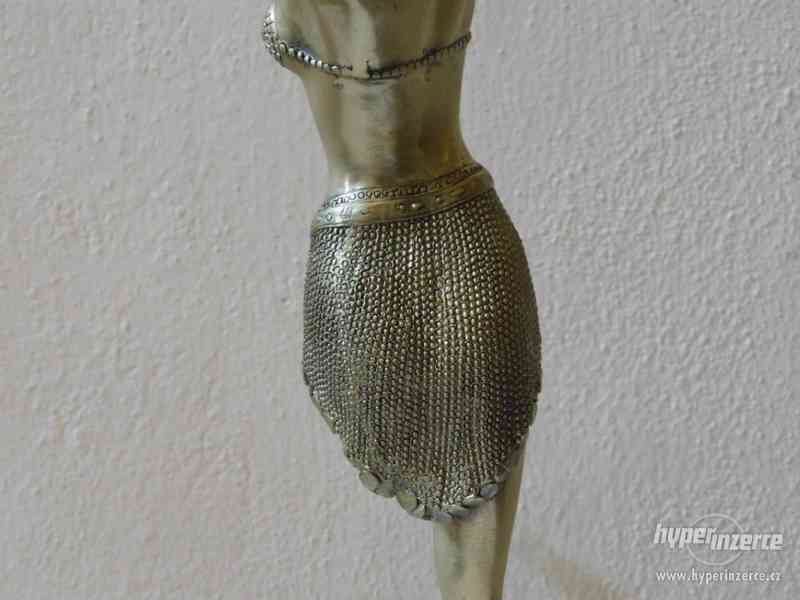 Bronzová socha tanečnice - Art Deco - foto 4