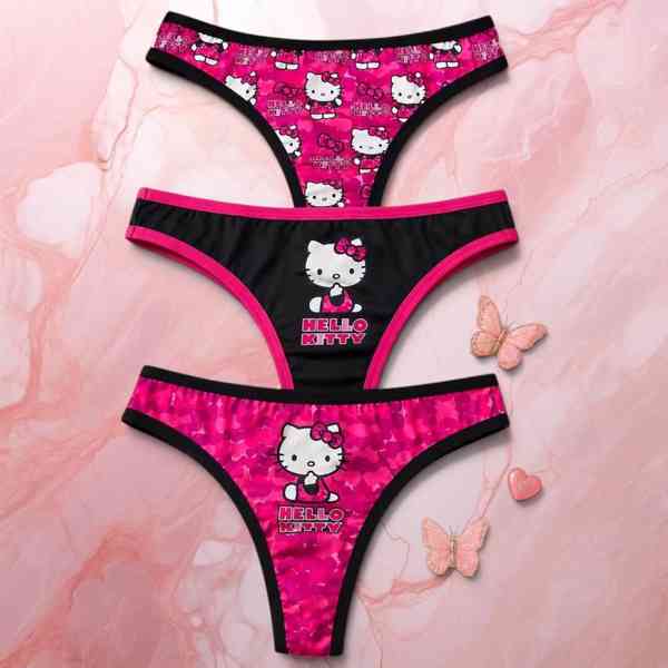 🔥💗 HELLO KITTY SET – 3× sexy kalhotky, který si prostě mus
