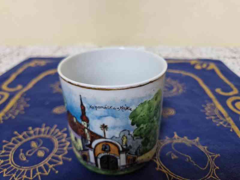 Sbírkový starý ručně malovaný Hrnek Hájek místopis - foto 3