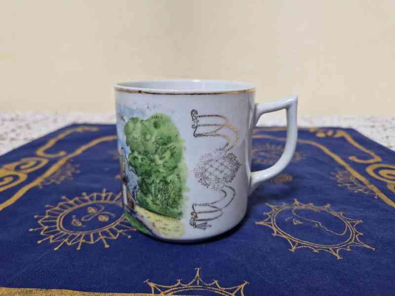 Sbírkový starý ručně malovaný Hrnek Hájek místopis - foto 4