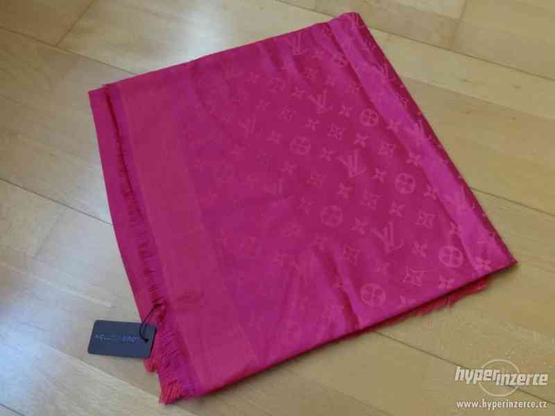 Růžový (fuchsiový) šátek / pléd Louis Vuitton (LV) - foto 1