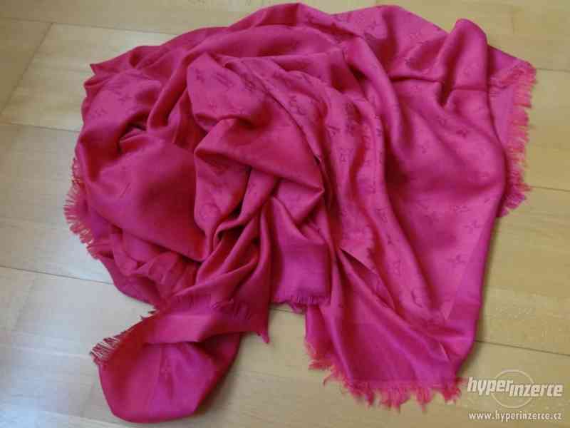 Růžový (fuchsiový) šátek / pléd Louis Vuitton (LV) - foto 2