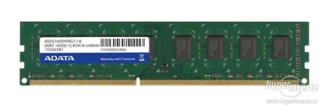 Prodám DIMM DDR3 8GB 1600MHz CL11 512x8 ADATA, bulk - foto 1