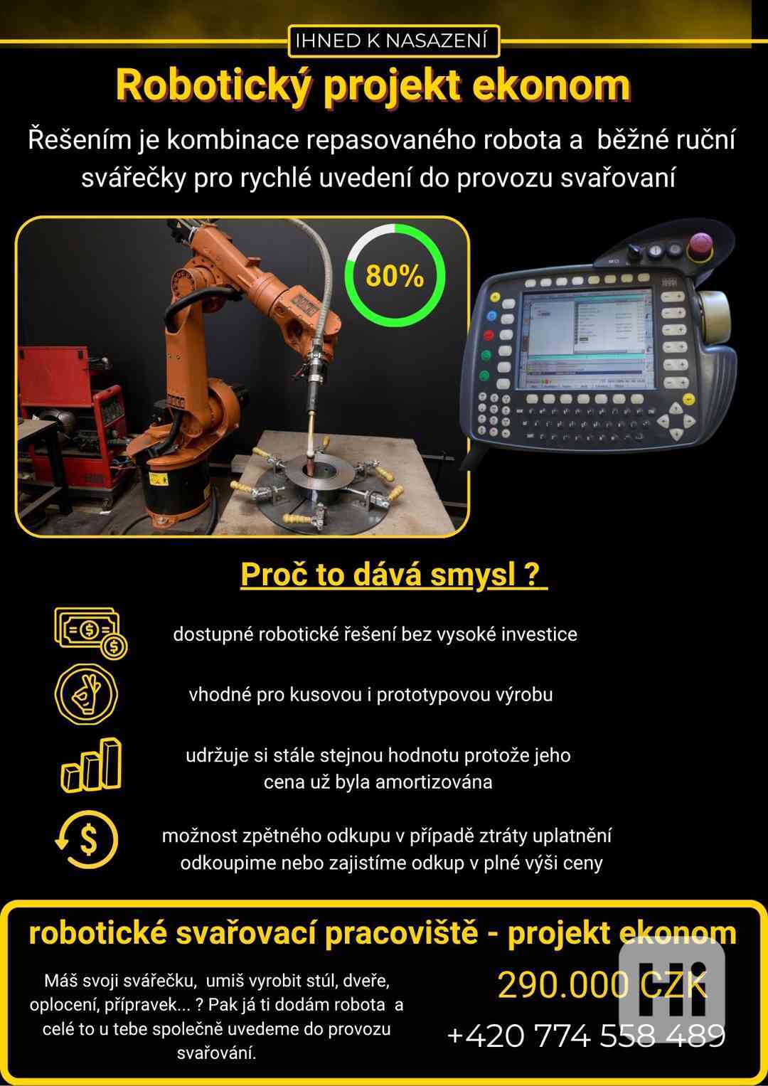Robotická svařovací paže - náhrada svářeče - foto 1