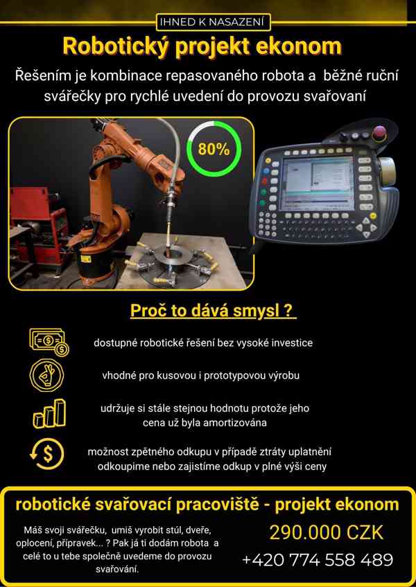 Robotická svařovací paže - náhrada svářeče