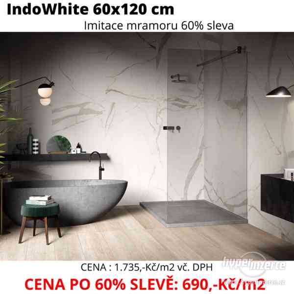 Dlažba Indo white 60x120 - 60%SLEVA - foto 1