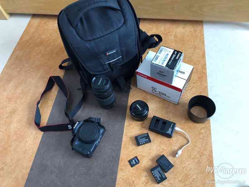 Canon EOS 100D + objektiv 50mm f 1,8 a objektiv 75-300mm - foto 1