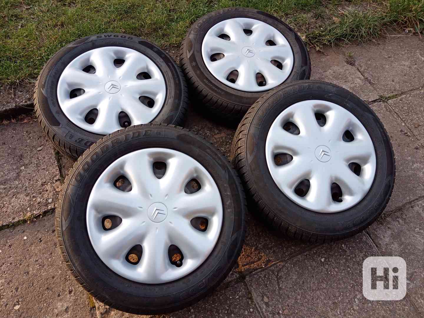 Zimní kola 15ky 4x108 pneu 90% CITROEN PEUGEOT OPEL -dobírka - foto 1