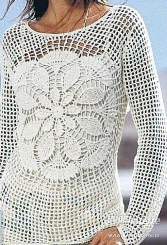 HÁČKOVANÉ  BÍLÉ  TRIKO - foto 1